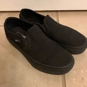 All black platform vans